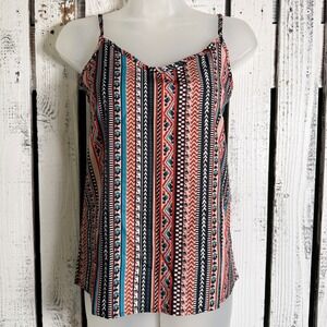 Aztec Tribal Print Spaghetti Strap Tank Top‎ Size Small Cami Boho Festival